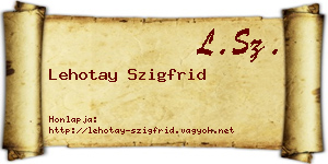 Lehotay Szigfrid névjegykártya